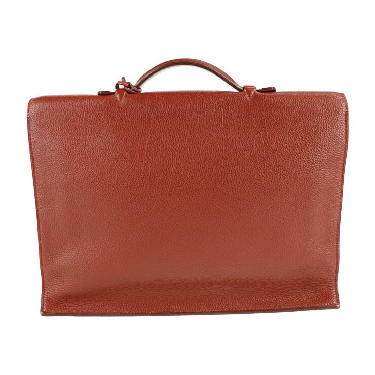 HERMES エルメス サックアデペッシュ 34 ビジネスバッグ - トゴ ブラウン系 シルバー金具 ブリーフケース 書類鞄 □D刻印
