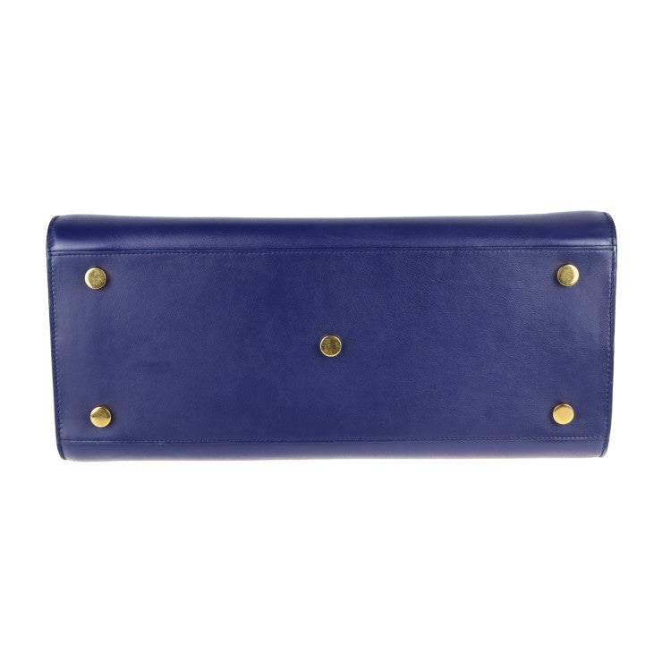 美品 SAINT LAURENT サンローラン サックドジュール ハンドバッグ 355153 レザー ブルー 2WAY ショルダー