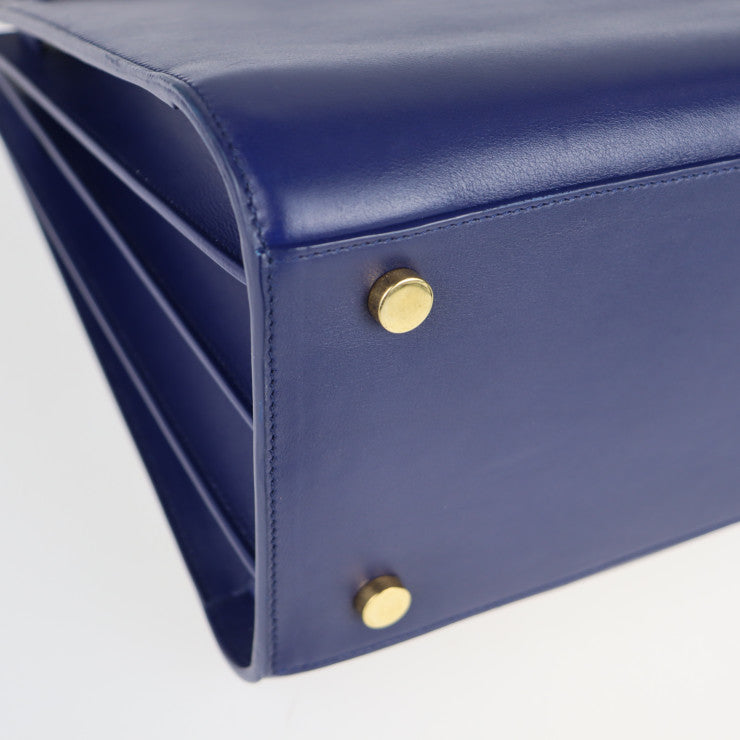 美品 SAINT LAURENT サンローラン サックドジュール ハンドバッグ 355153 レザー ブルー 2WAY ショルダー