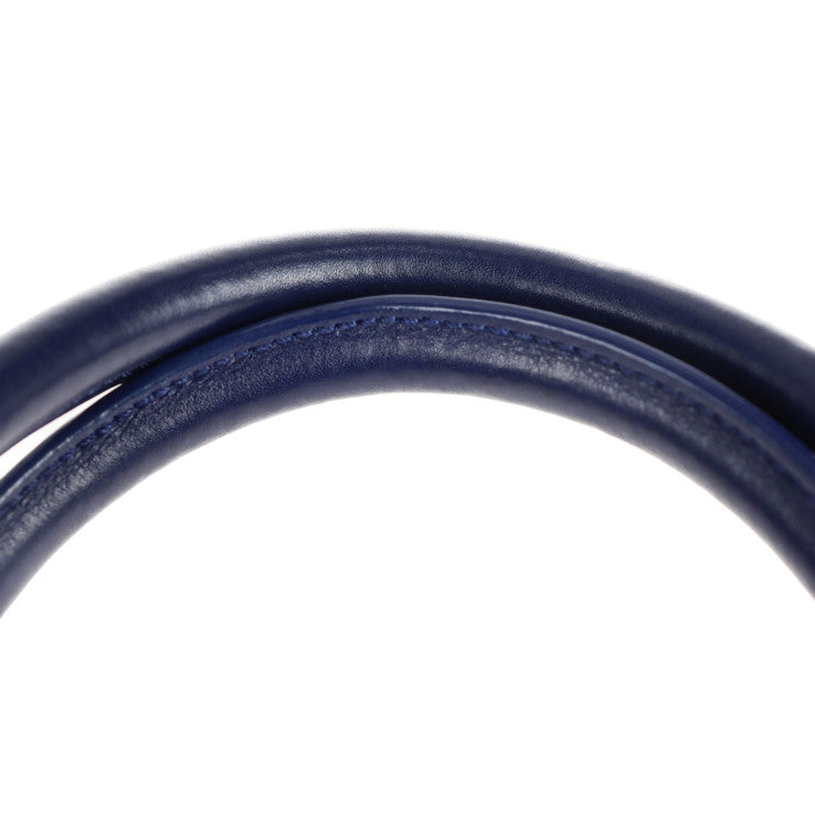 美品 SAINT LAURENT サンローラン サックドジュール ハンドバッグ 355153 レザー ブルー 2WAY ショルダー