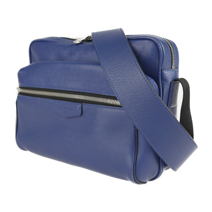 美品 LOUIS VUITTON ルイ ヴィトン アウトドア メッセンジャー PM タイガ ショルダーバッグ M33437 レザー コバルト ブルー シルバー金具 ビトン