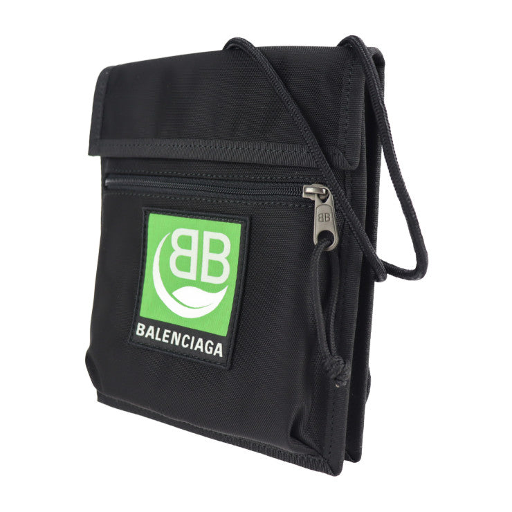 新品未使用展示品 BALENCIAGA バレンシアガ エクスプローラー ポーチ ショルダーバッグ 532298 キャンバス ブラック グリーン