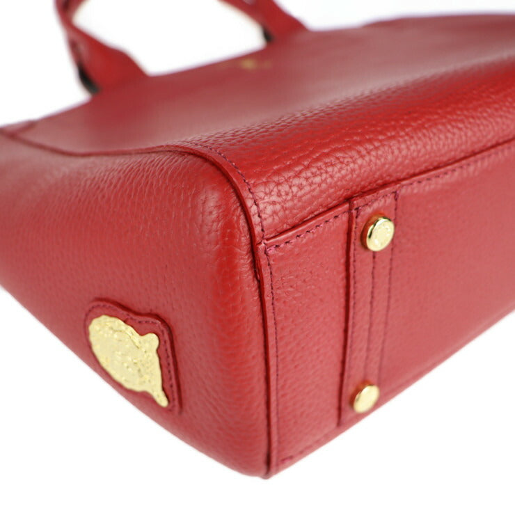 超美品 ADMJ エーディーエムジェイ ハンドバッグ トートバッグ ACS01052 レザー レッド ゴールド金具