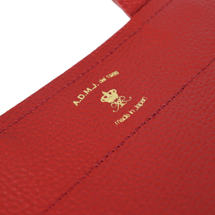 超美品 ADMJ エーディーエムジェイ ハンドバッグ トートバッグ ACS01052 レザー レッド ゴールド金具