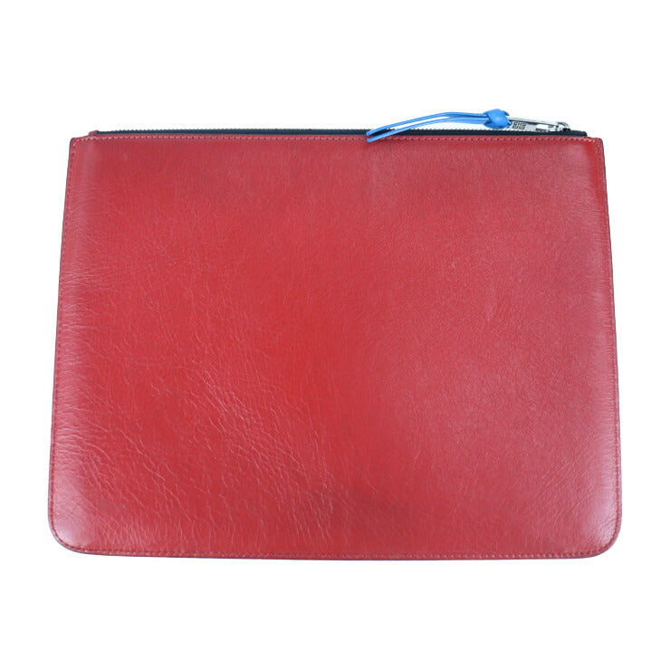 GIVENCHY ジバンシィ ポーチ セカンドバッグ レザー レッド ブラック ホワイト シルバー金具 クラッチバッグ ロゴ