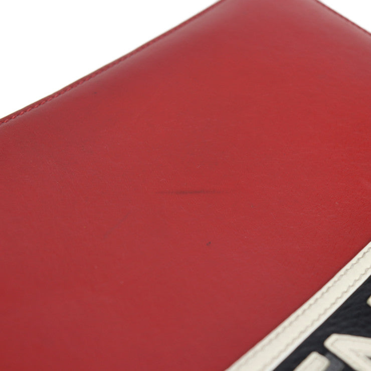 GIVENCHY ジバンシィ ポーチ セカンドバッグ レザー レッド ブラック ホワイト シルバー金具 クラッチバッグ ロゴ