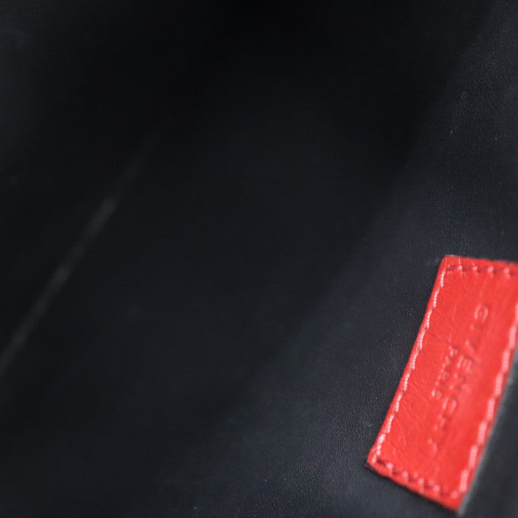 GIVENCHY ジバンシィ ポーチ セカンドバッグ レザー レッド ブラック ホワイト シルバー金具 クラッチバッグ ロゴ