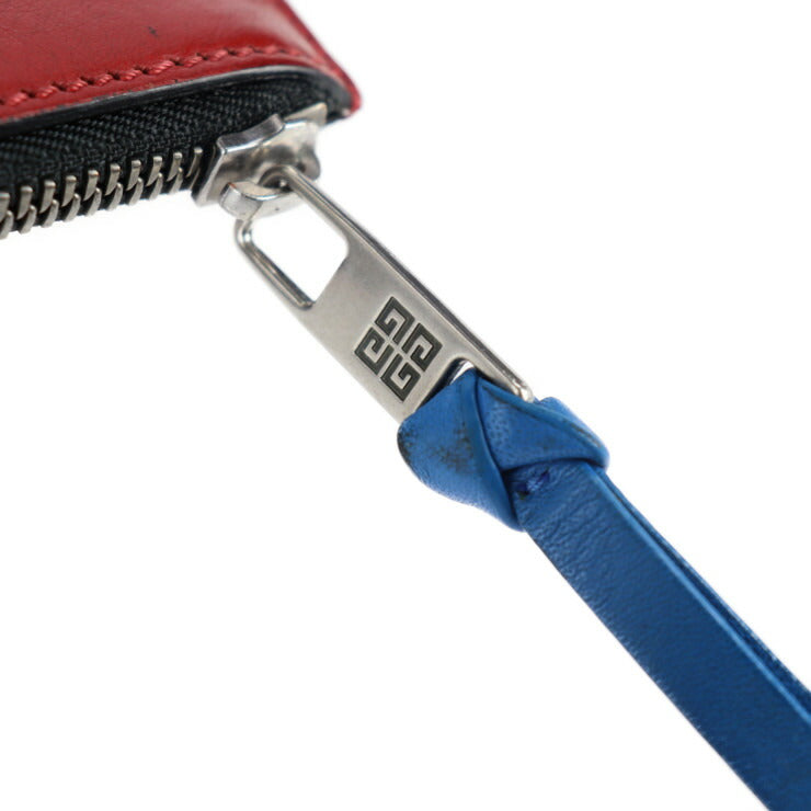 GIVENCHY ジバンシィ ポーチ セカンドバッグ レザー レッド ブラック ホワイト シルバー金具 クラッチバッグ ロゴ