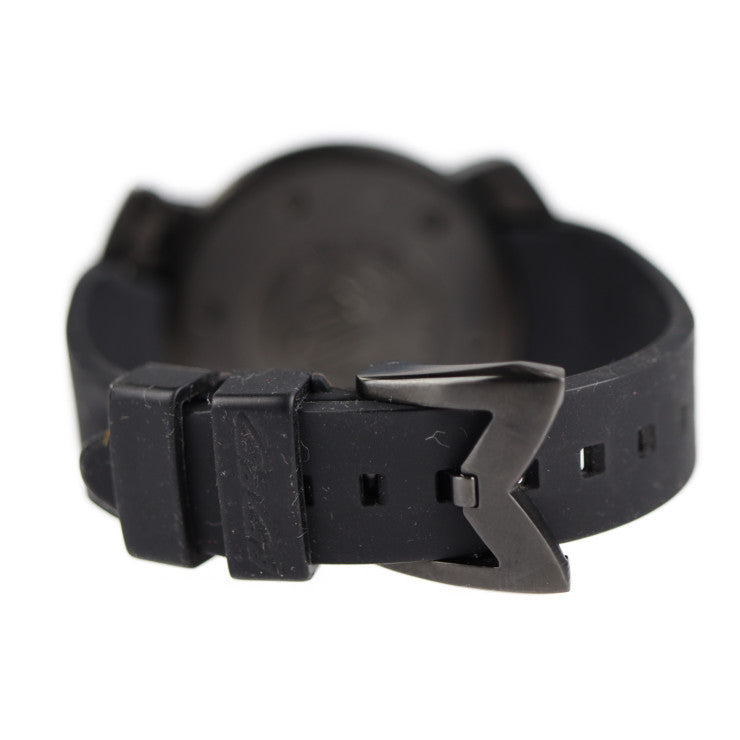 美品 Gaga Milano ガガミラノ ネイマールモデル マニュアーレ48 MANUALE 48MM 腕時計 8012.NJ.01 ステンレススチール ラバー ブラック 黒文字盤 クォーツ 世界限定500本