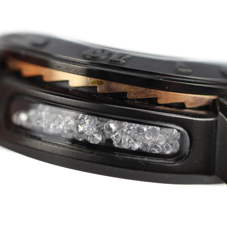 美品 Gaga Milano ガガミラノ ネイマールモデル マニュアーレ48 MANUALE 48MM 腕時計 8012.NJ.01 ステンレススチール ラバー ブラック 黒文字盤 クォーツ 世界限定500本