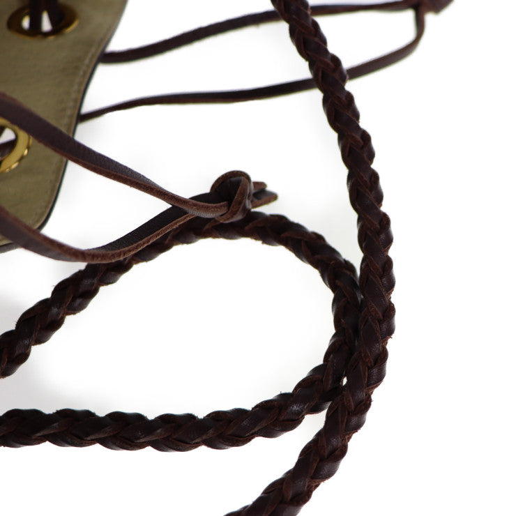 美品 J&M Davidson ジェイアンドエムデヴィッドソン カーニバルM ショルダーバッグ - レザー ブラウン ゴールド金具 フリンジ 巾着