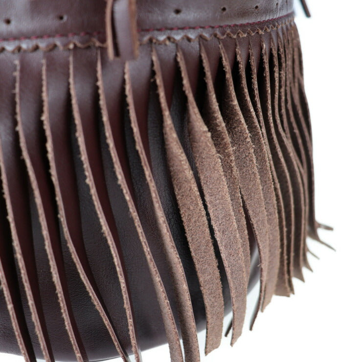 美品 J&M Davidson ジェイアンドエムデヴィッドソン カーニバルM ショルダーバッグ - レザー ブラウン ゴールド金具 フリンジ 巾着