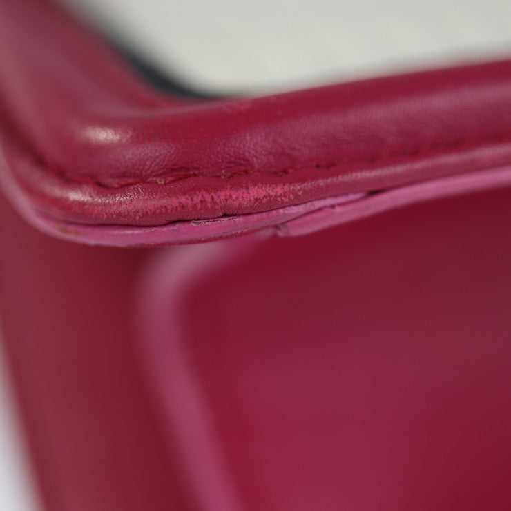 BVLGARI ブルガリ セルペンティ ダイヤモンド ブラスト ショルダーバッグ - レザー フューシャ系 アイボリー ブラック キルティング チェーンショルダー スネークヘッドモチーフ シルバー金具