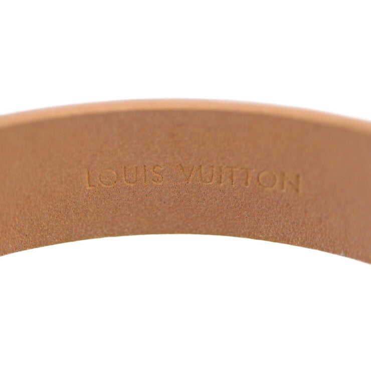 美品 LOUIS VUITTON ルイ ヴィトン ブラスレ スピリット ブレスレット M6680F 表記サイズ 17 レザー メタル ベージュ系 ゴールド金具 ビトン