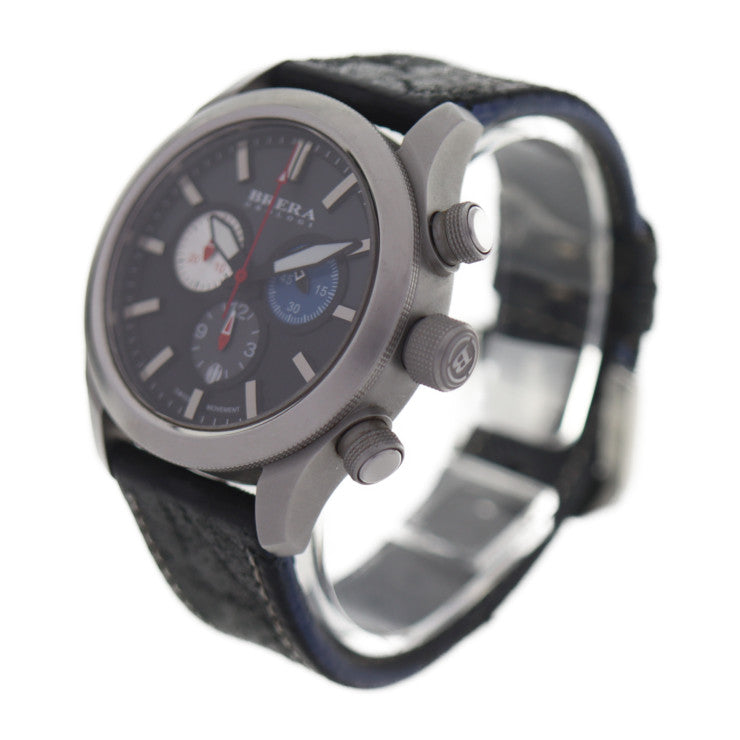 BRERA OROLOGI ブレラオロロジ エテルノ クロノ2 腕時計 BRET3C4301 ステンレススチール レザー シルバー ブラック 黒文字盤 クロノグラフ