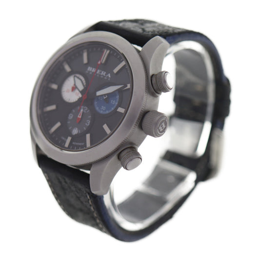 BRERA OROLOGI ブレラオロロジ エテルノ クロノ2 腕時計 BRET3C4301 ステンレススチール レザー シルバー ブラック 黒文字盤 クロノグラフ