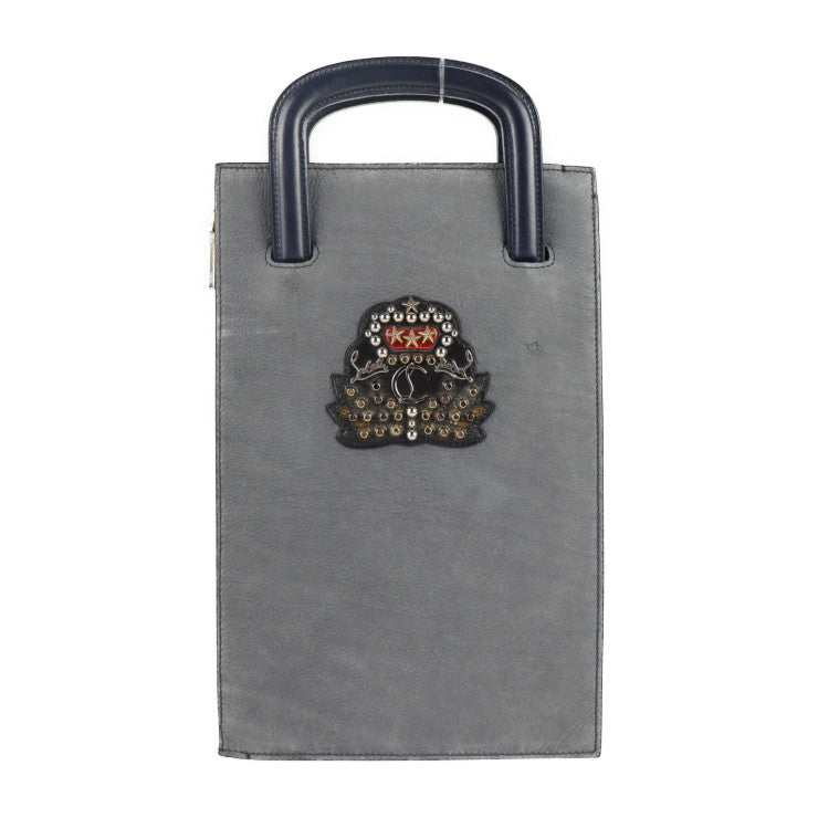 Christian Louboutin クリスチャンルブタン トリックトラック スモール ハンドバッグ 3175107 ヌバック カーフ グレー系 ネイビー 3way ショルダーバッグ トートバッグ クラッチバッグ