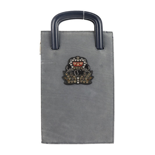 Christian Louboutin クリスチャンルブタン トリックトラック スモール ハンドバッグ 3175107 ヌバック カーフ グレー系 ネイビー 3way ショルダーバッグ トートバッグ クラッチバッグ