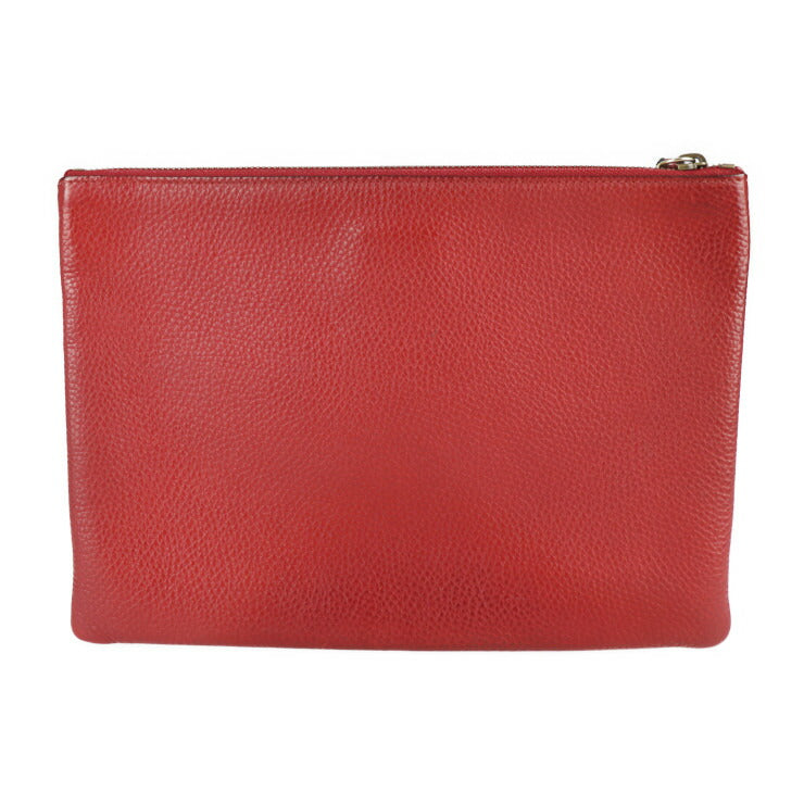 美品 GUCCI グッチ アニマリエ クラッチバッグ 453165 レザー レッド セカンドバッグ タイガー アングリーキャット