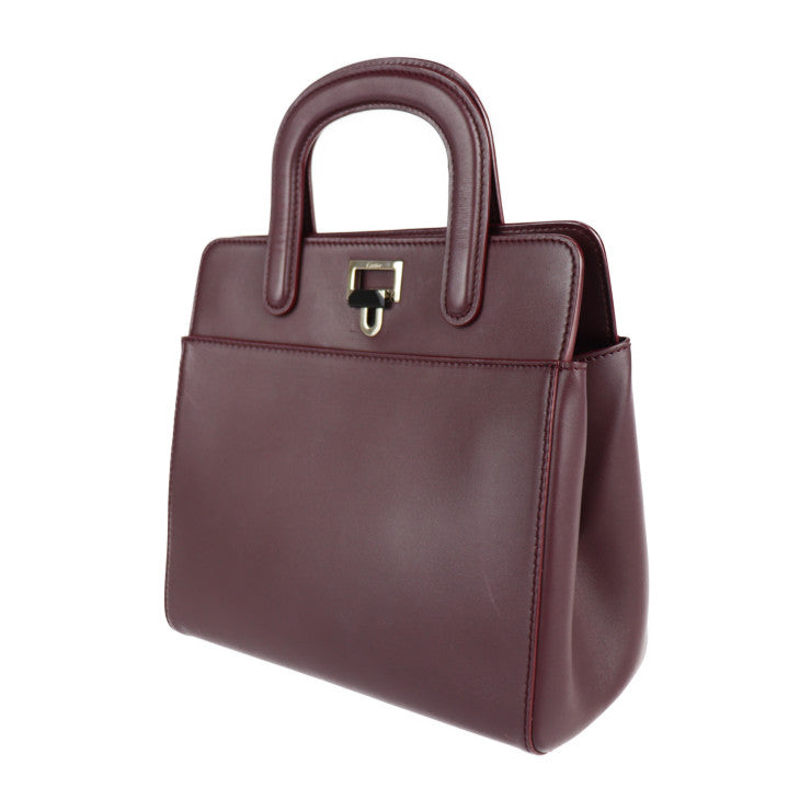 CARTIER カルティエ ジャンヌトゥーサン ハンドバッグ - カーフレザー ボルドー 2WAY ショルダーバッグ トートバッグ ボディバッグ