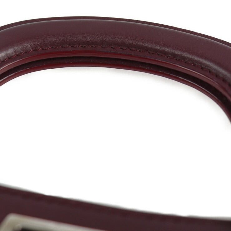 CARTIER カルティエ ジャンヌトゥーサン ハンドバッグ - カーフレザー ボルドー 2WAY ショルダーバッグ トートバッグ ボディバッグ