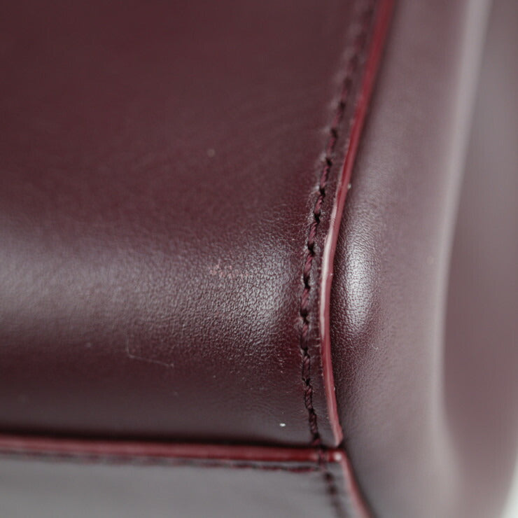 CARTIER カルティエ ジャンヌトゥーサン ハンドバッグ - カーフレザー ボルドー 2WAY ショルダーバッグ トートバッグ ボディバッグ