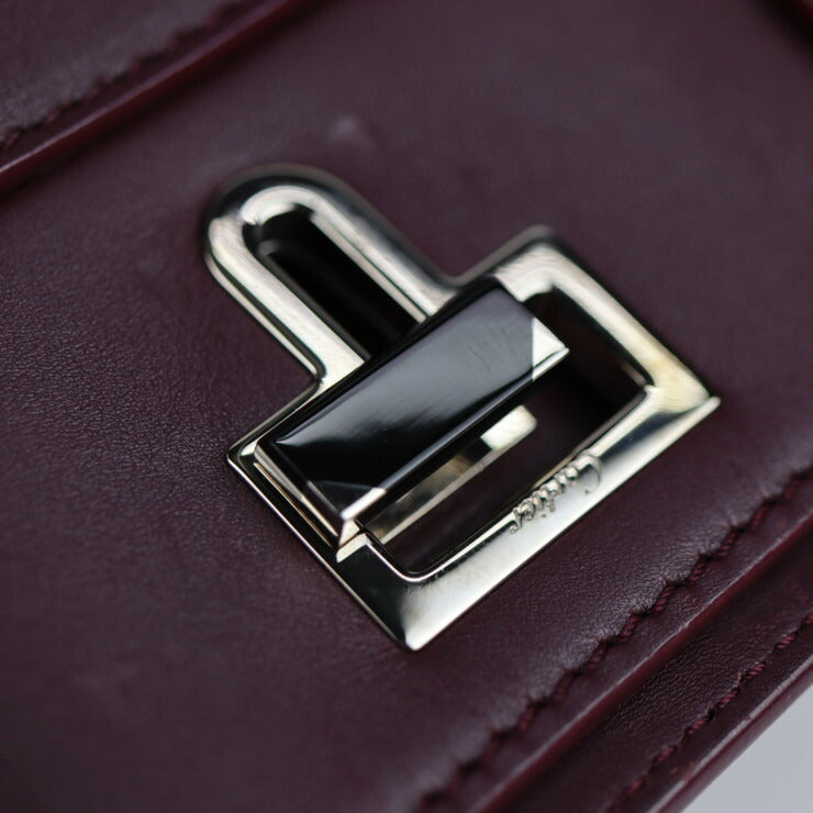 CARTIER カルティエ ジャンヌトゥーサン ハンドバッグ - カーフレザー ボルドー 2WAY ショルダーバッグ トートバッグ ボディバッグ