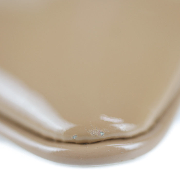 美品 Christian Louboutin クリスチャンルブタン ルビポッシュ クラッチバッグ 3120508 パテントレザー ベージュブラウン系 ゴールド金具 スタッズ 2WAY チェーン ショルダーバッグ