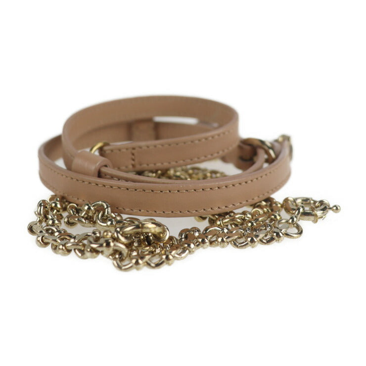 美品 Christian Louboutin クリスチャンルブタン ルビポッシュ クラッチバッグ 3120508 パテントレザー ベージュブラウン系 ゴールド金具 スタッズ 2WAY チェーン ショルダーバッグ