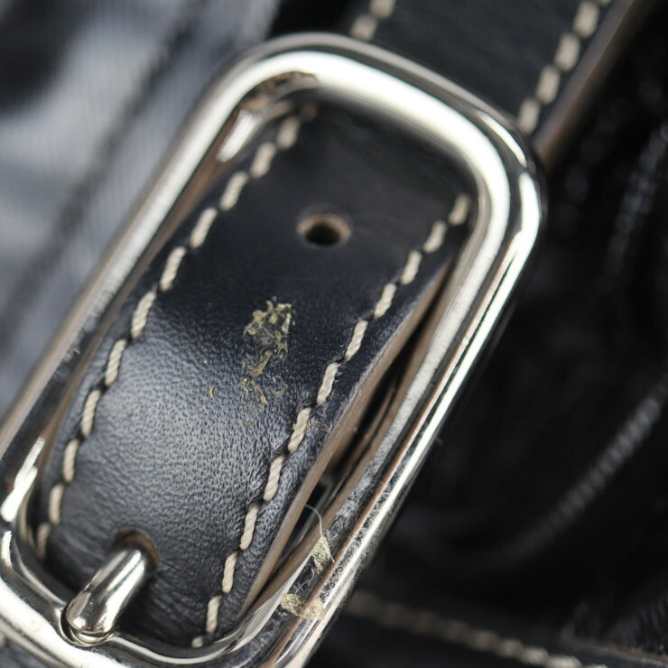 美品 TOD’S トッズ Gライン ハンドバッグ PVCコーティングキャンバス レザー ブラック シルバー金具 トートバッグ ショルダーバッグ