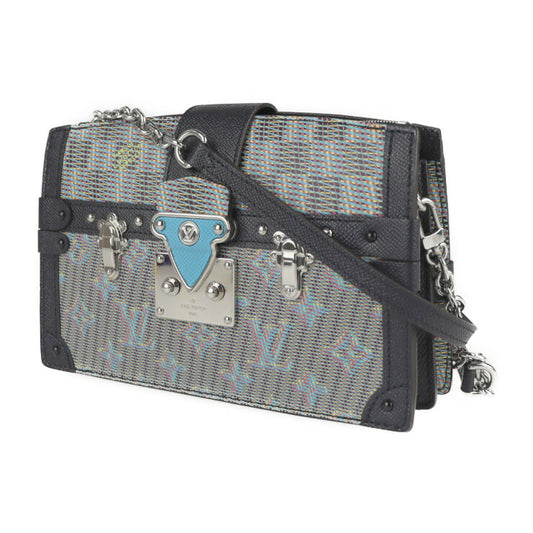 超美品 LOUIS VUITTON ルイ ヴィトン プティットマル モノグラムLVポップ ショルダーバッグ M55512 コーティングキャンバス レザー ブルー ブラック シルバー金具 ビトン