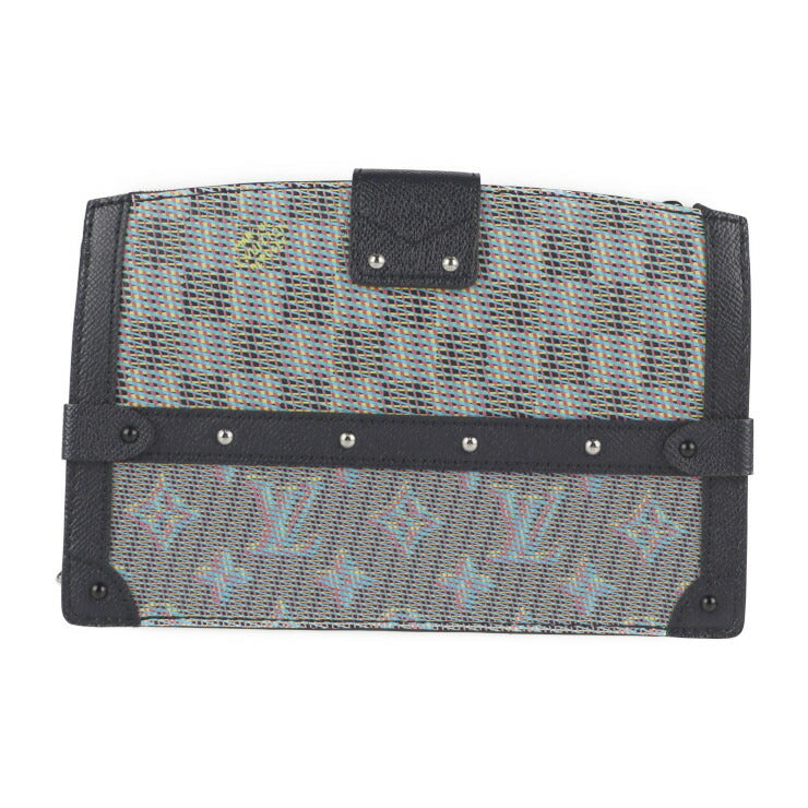 超美品 LOUIS VUITTON ルイ ヴィトン プティットマル モノグラムLVポップ ショルダーバッグ M55512 コーティングキャンバス レザー ブルー ブラック シルバー金具 ビトン