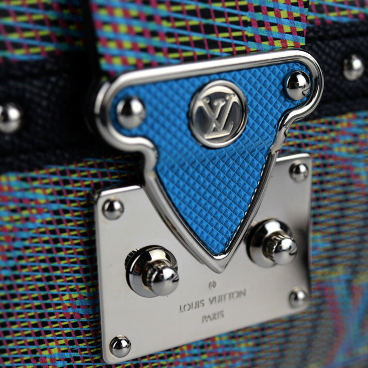 超美品 LOUIS VUITTON ルイ ヴィトン プティットマル モノグラムLVポップ ショルダーバッグ M55512 コーティングキャンバス レザー ブルー ブラック シルバー金具 ビトン