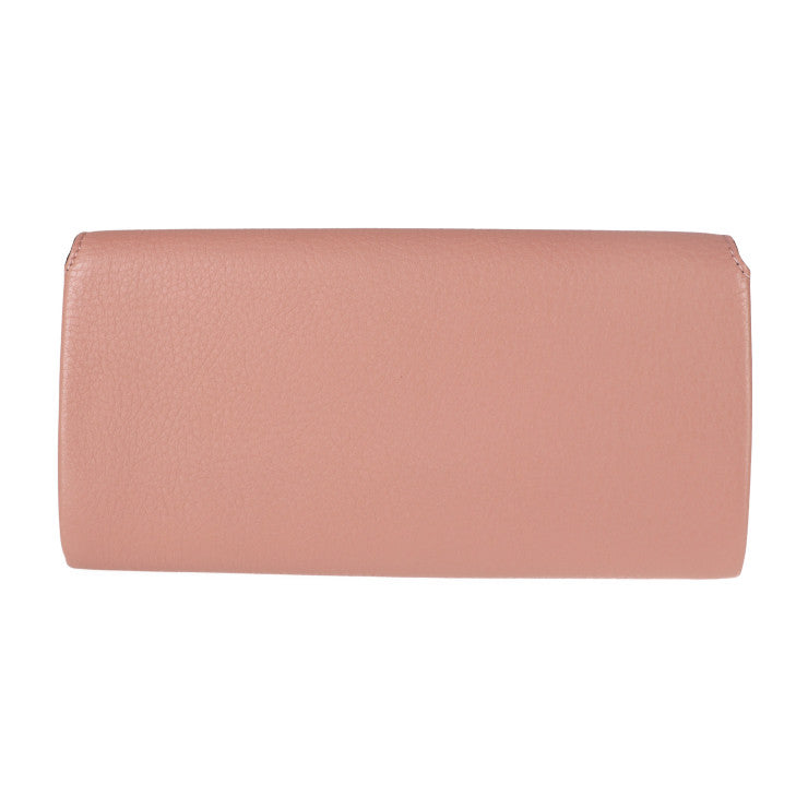 超美品 BURBERRY バーバリー 財布 長財布 4076665 レザー ダスティローズ ピンク系 グリーン 二つ折り Wホック