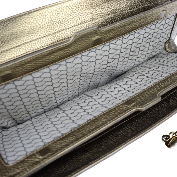 美品 CARTIER カルティエ ラドーニャ ショルダーバッグ L1000804 スウェード レザー ゴールド系 ゴールド金具 スエード チェーン