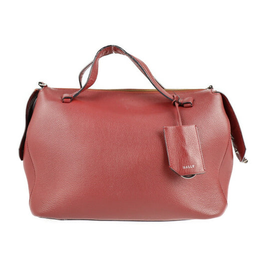 BALLY バリー バッグ ハンドバッグ - レザー レッド系 シルバー金具 ２WAY ショルダーバッグ ミニボストンバッグ