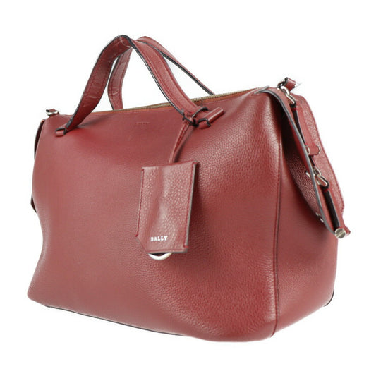 BALLY バリー バッグ ハンドバッグ - レザー レッド系 シルバー金具 ２WAY ショルダーバッグ ミニボストンバッグ