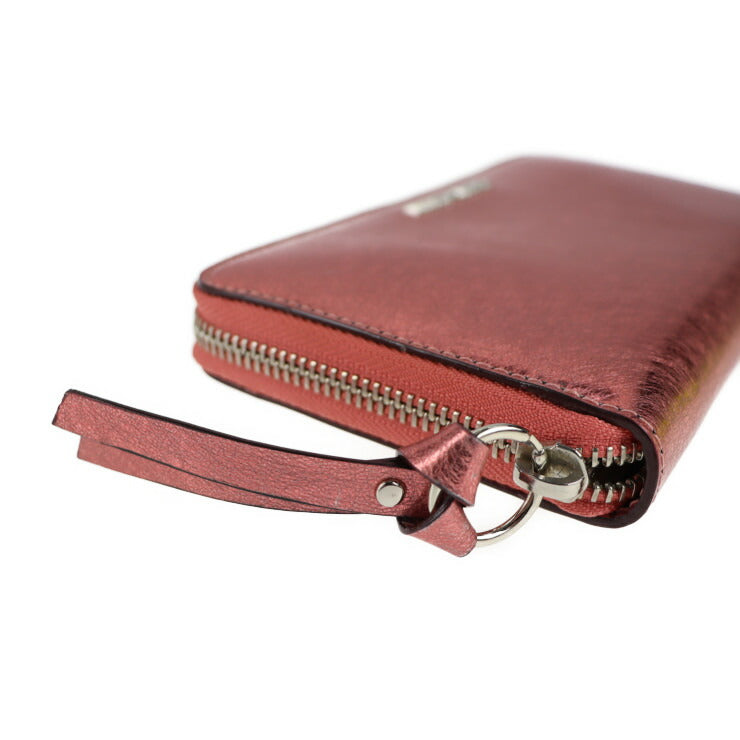 超美品 JIMMY CHOO ジミーチュウ PIPPA ピッパ 長財布 - レザー ピンク メタリック シルバー金具 ラウンドファスナー