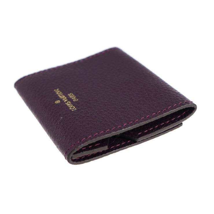 超美品 LOUIS VUITTON ルイ ヴィトン エテュイ エクテュール M61484 レザー ケッチュ パープル系 ゴールド金具 イヤホンケース ビトン