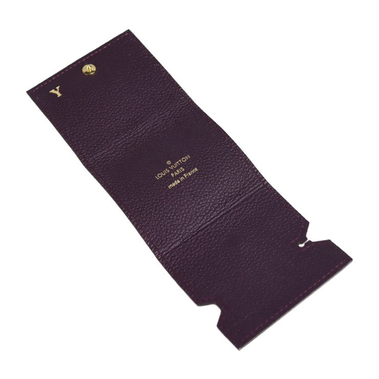 超美品 LOUIS VUITTON ルイ ヴィトン エテュイ エクテュール M61484 レザー ケッチュ パープル系 ゴールド金具 イヤホンケース ビトン