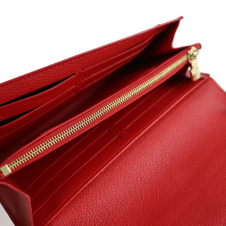 美品 LOUIS VUITTON ルイ ヴィトン ポルトフォイユ ロックミー 長財布 M61277 レザー ルビー レッド ゴールド金具 二つ折り フラップ LVロゴ ビトン