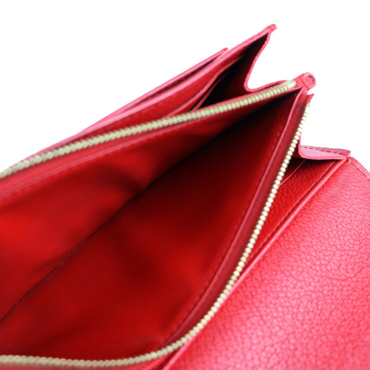 美品 LOUIS VUITTON ルイ ヴィトン ポルトフォイユ ロックミー 長財布 M61277 レザー ルビー レッド ゴールド金具 二つ折り フラップ LVロゴ ビトン