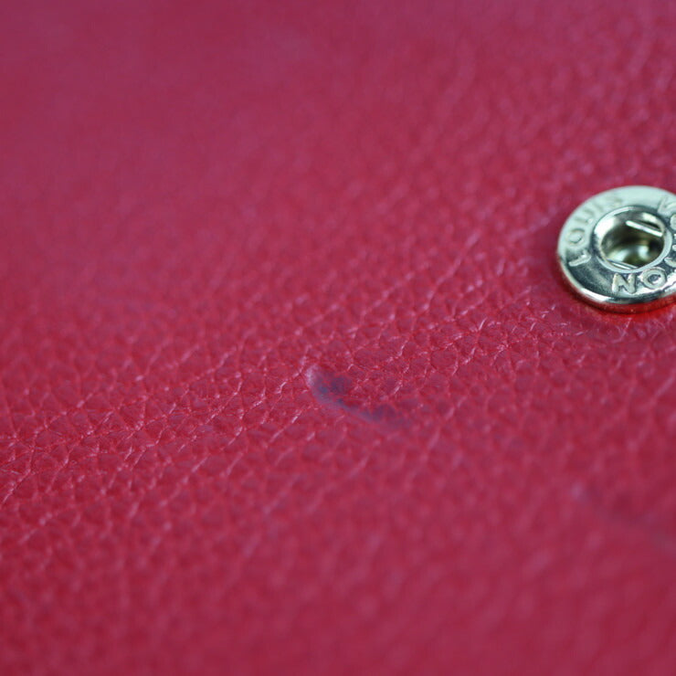 美品 LOUIS VUITTON ルイ ヴィトン ポルトフォイユ ロックミー 長財布 M61277 レザー ルビー レッド ゴールド金具 二つ折り フラップ LVロゴ ビトン