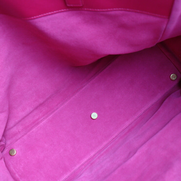 SAINT LAURENT PARIS サンローランパリ ヴォーリセ トートバッグ 314252 レザー スウェード フューシャピンク系 ポーチ付き リバーシブルトート スエード