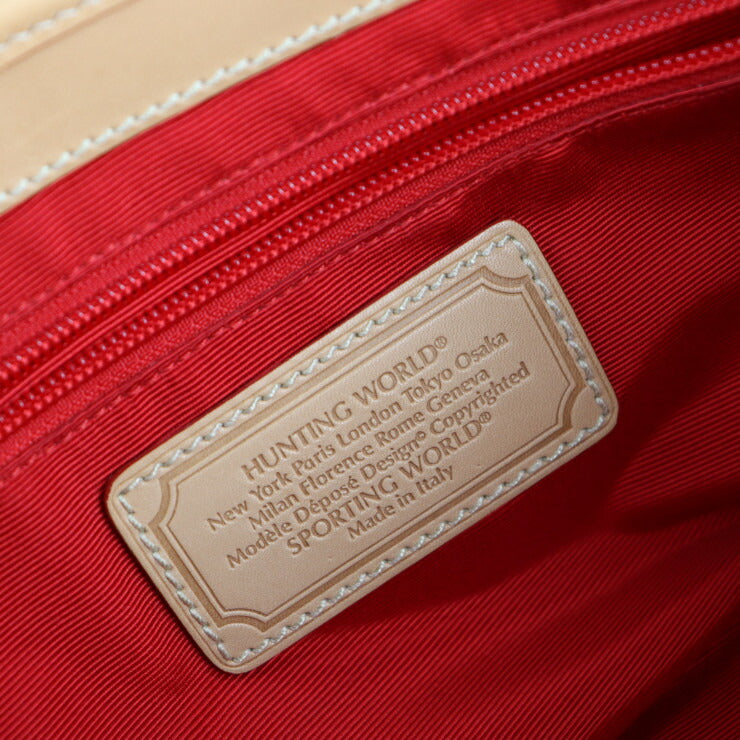 HUNTING WORLD ハンティングワールド トートバッグ ハンドバッグ バチュークロス レザー ブラック ベージュ系 ゴールド金具 ショルダーバッグ