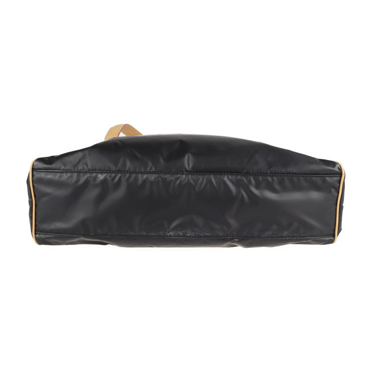 HUNTING WORLD ハンティングワールド トートバッグ ハンドバッグ バチュークロス レザー ブラック ベージュ系 ゴールド金具 ショルダーバッグ