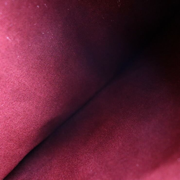 超美品 HERMES エルメス ボラボラ ポーチ MM セカンドバッグ コットンキャンバス レザー ボルドー系 シルバー金具 クラッチバッグ フラットポーチ