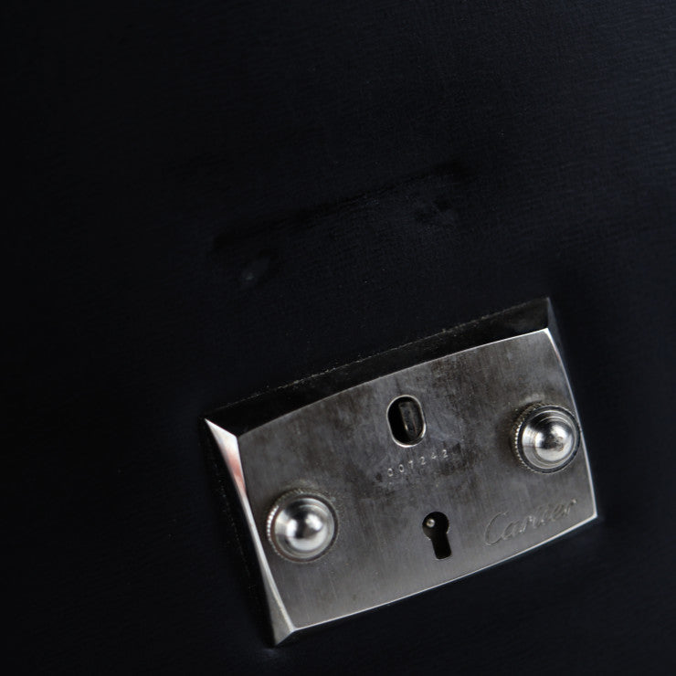 CARTIER カルティエ トラディション マストライン ビジネスバッグ レザー ブラック シルバー金具 ブリーフケース 書類鞄