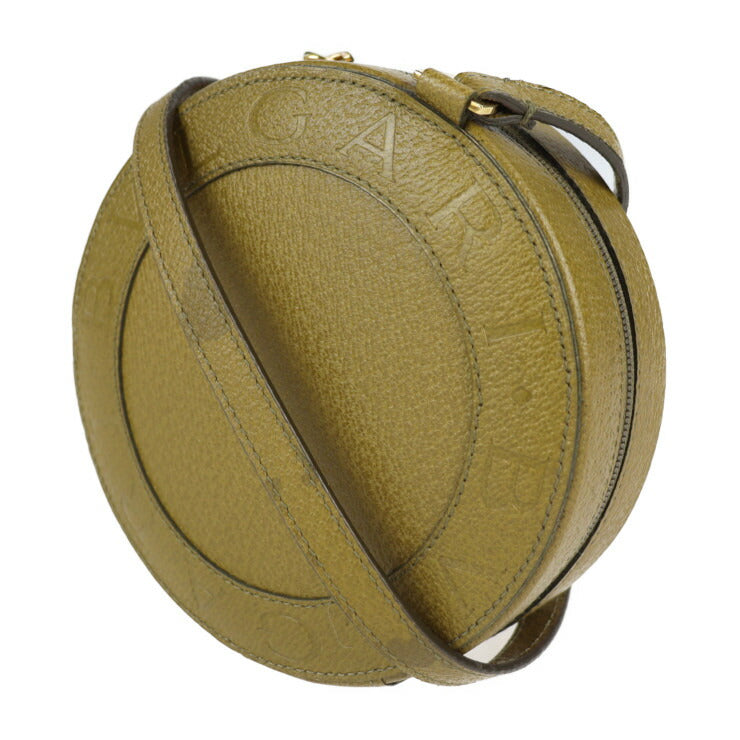 超美品 BVLGARI ブルガリ Yoyo ヨーヨー B-ZERO1 ビーゼロワン ショルダーバッグ - レザー カーキグリーン系 ポシェット ラウンド ロゴ