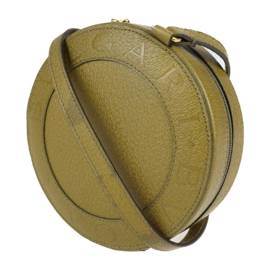 超美品 BVLGARI ブルガリ Yoyo ヨーヨー B-ZERO1 ビーゼロワン ショルダーバッグ - レザー カーキグリーン系 ポシェット ラウンド ロゴ